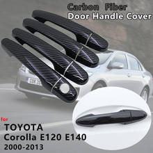 Exterior Carbon Fiber Door Handle Cover Catch Trim Car Cap styling Accessories for Toyota Corolla E120 E130 E140 E150 2000~2013 2024 - buy cheap