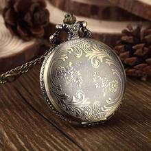 Women\'s Retro Unique Bronze Quartz Chain Clamshell Pocket Watch Necklace Gift 2024 - buy cheap