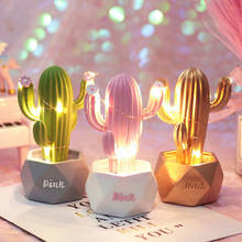 Ins Resin Cactus LED Table Night Light Star Light Kids Room Decoration Night Lamp for Girls Children Birthday Xmas Gift 2024 - buy cheap