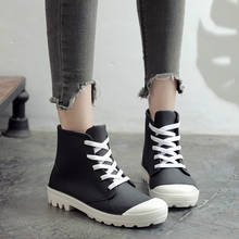 New Fashion Rain Boots Women Shoes Candy Color Non-slip Jelly Shoes Woman Ankle Boots Lace Up Waterproof Gum'd Boots 552 2024 - buy cheap