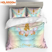 Unicorn Pattern Bedding Sets Cartoon Duvet Cover Set Polyester Bedding Set With Pillowcases Unicorn Decorations Bedding Set 2024 - buy cheap