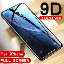 Película de vidro temperado de cobertura completa 9d, para iphone 7, 8 plus, xr, xs, max, x, 6 plus, 7plus, filme de segurança, 9h