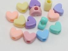 100 Mixed Pastel Color Acrylic Smooth Heart Pony Beads 12X9mm for Kids Craft 2024 - buy cheap