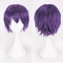 Short purple Cosplay Wig anime Halloween Party Man's Layered Synthetic Hair 30 cm/13.8inches short purple violet wigs for men 2024 - buy cheap