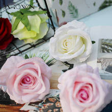 JAROWN искусственный цветок имитация высокого качества фланелевый цветок розы голова Флорес Свадебный букет розы DIY украшение дома 2024 - купить недорого