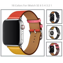 Pulseira de couro original para apple watch, para iwatch band 6 se 5 4 de 40/44mm, séries 3 38/42mm 2024 - compre barato