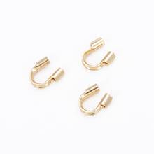 True Gold Plated Copper Line Protection Buckle U Shape End Beads Rope Clips Connector DIY Earrings Jewelry Making Accessory 2024 - buy cheap