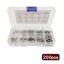 lock washers set 200pcs/set Stainless Steel washers m2.5 m3 m4 m5 m6 Screw Fastener spring washer and Flat washer assortment kit 2024 - buy cheap