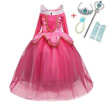 Платье для косплея для девочек, платье Анны и Эльзы, вечерние костюмы для девочек на Хэллоуин, платье принцессы Эльзы, детские платья 2024 - купить недорого