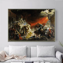 Pintura decorativa de arte de parede, pintura de tela famosa para o quarto, último dia de bombrilho, karl bryullov 2024 - compre barato
