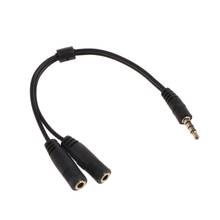 3.5mm Stereo Audio 1 Male To 2 Female Jack Earphone/Mic Y Splitter Adapter Cable 2024 - buy cheap