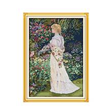 Floral aromas cross stitch kit people 18ct 14ct 11ct count print canvas stitches embroidery DIY handmade needlework 2024 - buy cheap