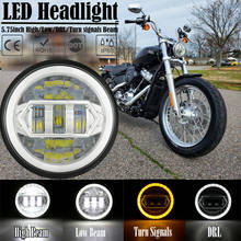 5.75'' H4 LED Motorcycle LED Headlight  w/ Halo Ring White DRL Angel eyes For HarleyDyna/softail Deuce/Sportster/Night Train 2024 - buy cheap