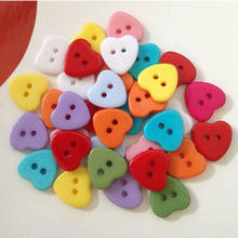 Botones de corazón de 2 agujeros, decoración de Color caramelo, costura artesanal, base plana para coser, álbum de recortes, bricolaje, 100 Uds. 2024 - compra barato