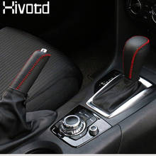 Hivotd For Mazda 3 Axela hatchback sedan car Gear / handbrake / steering covers genuine interior leather case handmade accessory 2024 - buy cheap