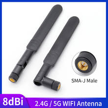 8dBi WiFi Antenna SMA Male 2.4ghz Antennas Omni Dual Band 2.4G 5G Antennas for Router 2024 - buy cheap
