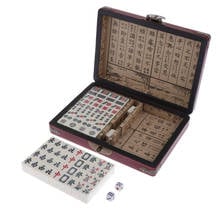 Mini Chinese Mahjong (Mah Jong, Mahjongg, Mah-Jongg, Mah Jongg, Majiang) with Numbered Tiles - Accessories and Wooden Case 2024 - buy cheap