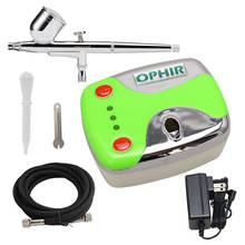 OPHIR 0.3mm Dual Action Airbrush Kit with Mini Air Compressor for Temporary Tattoo Cake Decorating Nail Art Air-brush_AC002+004A 2024 - buy cheap
