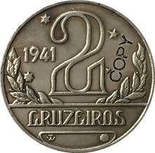 1941 никель Бразилия 2 BRZ копии монет 25,2 мм 2024 - купить недорого