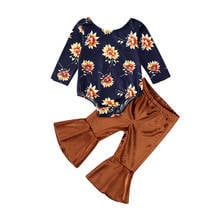 Conjunto de ropa de otoño para recién nacidos, pelele Floral y pantalones de terciopelo, chándal de 0 a 24 meses, 2 uds. 2024 - compra barato