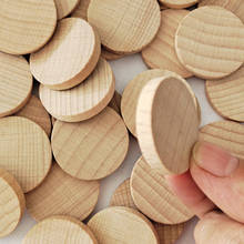 100 шт. 3 см 1,18 дюймов натуральный деревянные ломтики незавершенные круглые деревянные монеты для декоративно-прикладного искусства проектов, Настольная игра штук 2024 - купить недорого