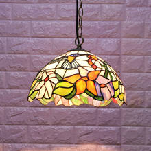 Stained Glass Pendant Lights Rose Flower Tiffany Hanglamp E27 Led Hanging Light Fixture Suspension Luminaire Pendant Lamps 2024 - buy cheap