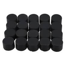 20 pces 19mm carro silicone roda lug porca parafuso tampa do parafuso pneu preto 2024 - compre barato