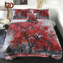 BeddingOutlet Maple Tree Summer Blanket Retro Red Leaf Comforter Landscape Bedspreads 3D Printed Romantic Quilt Blanket 4pcs 2024 - buy cheap