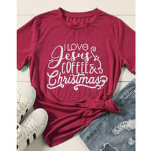 Camiseta de férias i love jesus, camiseta feminina engraçada com o lembrança do grunge 2024 - compre barato