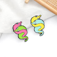 Cute little bug embrace Enamel Brooch Colorful S shape Long mouth sawtooth caterpillar Lapel Pin Backpack jackets custom Badge 2024 - buy cheap