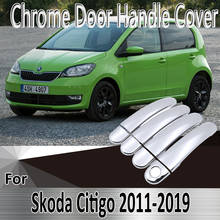 for Skoda Citigo 2011~2019 2012 2013 2014 2015 2016 2017 2018 Stickers Decoration Chrome Door Handle Cover Refit Car Accessories 2024 - buy cheap