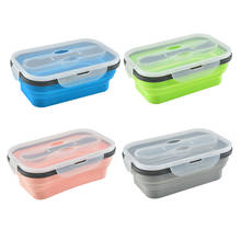 900ml Portable Healthy Material Lunch Box Foldable Silicone Bento Boxes Microwave Dinnerware Food Storage Container Foodbox 2024 - buy cheap