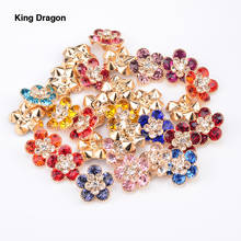 King Dragon Rhinestone Button Used On Clothes Decoration 22MM 5PCS/Lot KC Gold Color Shank Back KD593 2024 - buy cheap