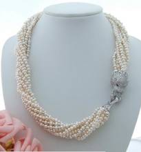 Ювелирные изделия Бесплатная доставка 18 ''8 нитей белое жемчужное ожерелье 2024 - купить недорого