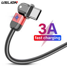 Cabo usb uslion tipo c de carregamento rápido, cabo de dados 3a para samsung s10 s9 plus xiaomi huawei usb c cabo de rotação de 180 2024 - compre barato