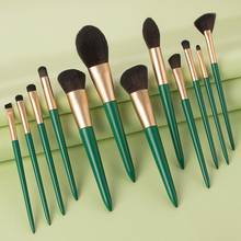 12PCS Makeup Brushes Set Powder Blusher Foundation Make Up Blending Eye Shadow Brush Green Beauty Tools Cosmetic Kit 2024 - buy cheap