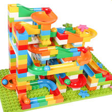 52Pcs/Set DIY  Marble Race Compatible LegoINGly Duploedd Building Blocks Funnel Slide Big Building Brick Run Maze Balls Toys 2024 - buy cheap