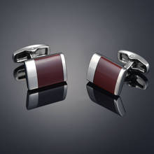 cufflinks  High quality French square dark red Cufflinks cuffs studs men's Cufflinks 2024 - buy cheap