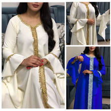 Женская одежда Abaya Дубай Djelaba женская накидка халат мусульманская мода мусульманская туника ярко-синяя белая 2024 - купить недорого