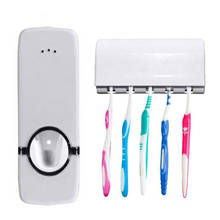 Набор аксессуаров для ванной комнаты, автоматический выдавливатель зубной пасты + подставка для зубной пасты, настенный держатель, набор инструментов для ванной комнаты 2024 - купить недорого