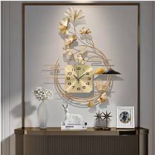 Reloj de pared de lujo nórdico de hierro forjado dorado, Relojes de pared para el hogar, sala de estar, reloj silencioso 3D, Mural de pared, decoración de Hotel, pegatina artesanal 2024 - compra barato