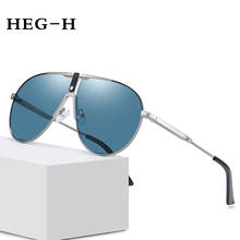 HEG-G-gafas de sol polarizadas de estilo piloto para hombre, lentes de sol de gran tamaño, de Metal, estilo aviador, clásicas, negras, UV400, 2021 2024 - compra barato