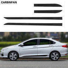 Adesivo de fibra de carbono para veículo, acessório de estilo de carro decalque da saia lateral do carro adesivos de automóveis para honda city 2014 2015 2016 2017 2018 2024 - compre barato