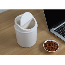 Bancada mini lixo pode balanço tampa removível capa de mesa wastebasket para casa bonito desktop lata de lixo de escritório em casa latas de lixo 2024 - compre barato
