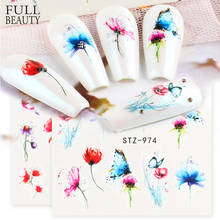 1pcs Butterfly Nail Art Slider Gradient Flower Stickers on Nails Water Decals Cute Cat Foils Manicure Accessories CHSTZ970-993 2024 - buy cheap