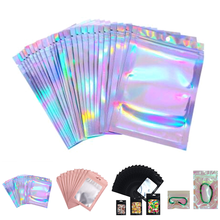 100pcs Translucent Zip Lock Bags Holographic Storage Bag Xmas Gift Packaging Socks Sexy Lingerie Glove Cosmetics 2024 - buy cheap