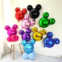 1pc cor do arco-íris 24 polegada mickey cabeça folha balões gradiente minnie mouse casamento festa de aniversário decorações crianças bebê menina globo 2024 - compre barato
