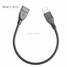 Гибкий сетчатый металлический USB 2,0 кабель для передачи данных кабель питания подставка держатель гусиная шея удлинитель 30 см/1 фут 2024 - купить недорого