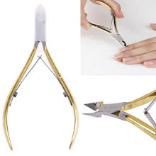 1pc dourado/multi-cor de aço inoxidável prego cutícula tesoura dead skin scissor nipper manicure pedicure ferramentas cortador de unhas 2024 - compre barato