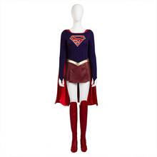 Fantasia de supergirl, traje para cosplay de mulheres adultas, roupa supergirl de couro, macacão sexy 2024 - compre barato
